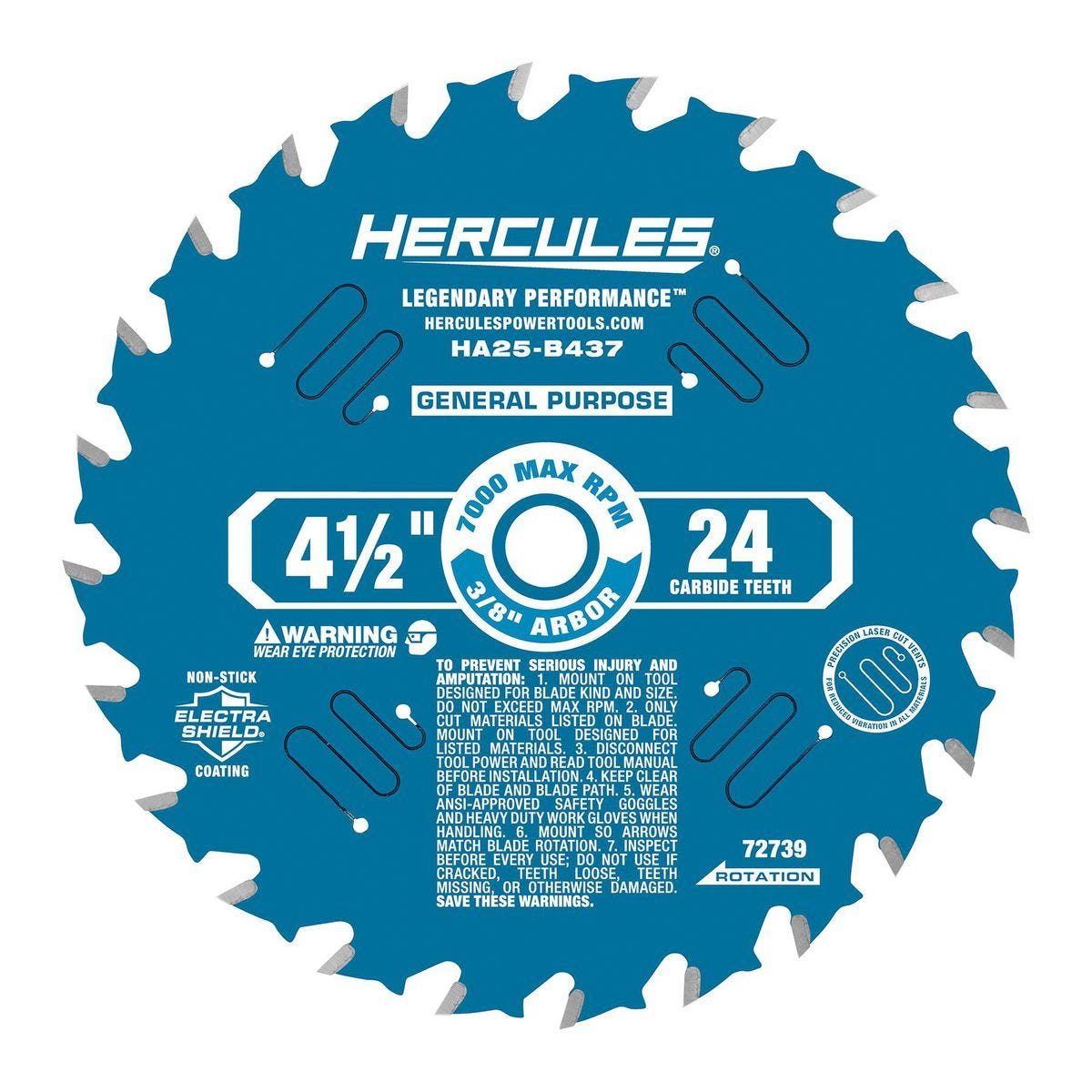 Disco de sierra circular de propósito general HERCULES 4-1/2 pulgadas, 24 dientes | HA25-B437