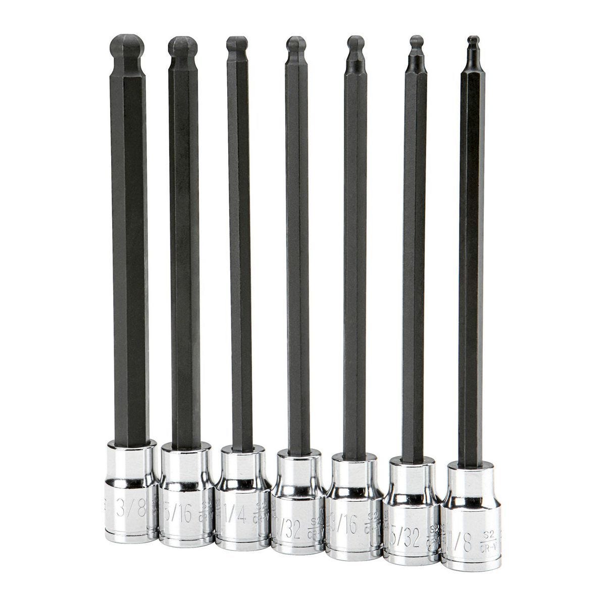 Juego de vasos hexagonales de bola de largo alcance SAE, 7 piezas, para llave de 3/8 pulgadas | 67885