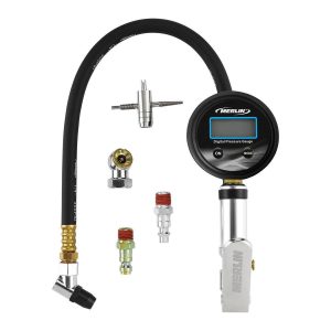 Inflador de llantas digital con manómetro integrado y válvula de llenado rápido | 58173