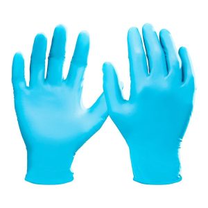 Guantes desechables de nitrilo sin polvo de 5 mil, paquete de 100, talla grande, azul claro | 68497