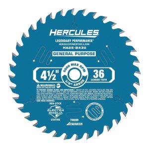 Hoja de sierra circular de propósito general HERCULES 4-1/2 pulgadas, 36 dientes | HA25-B436