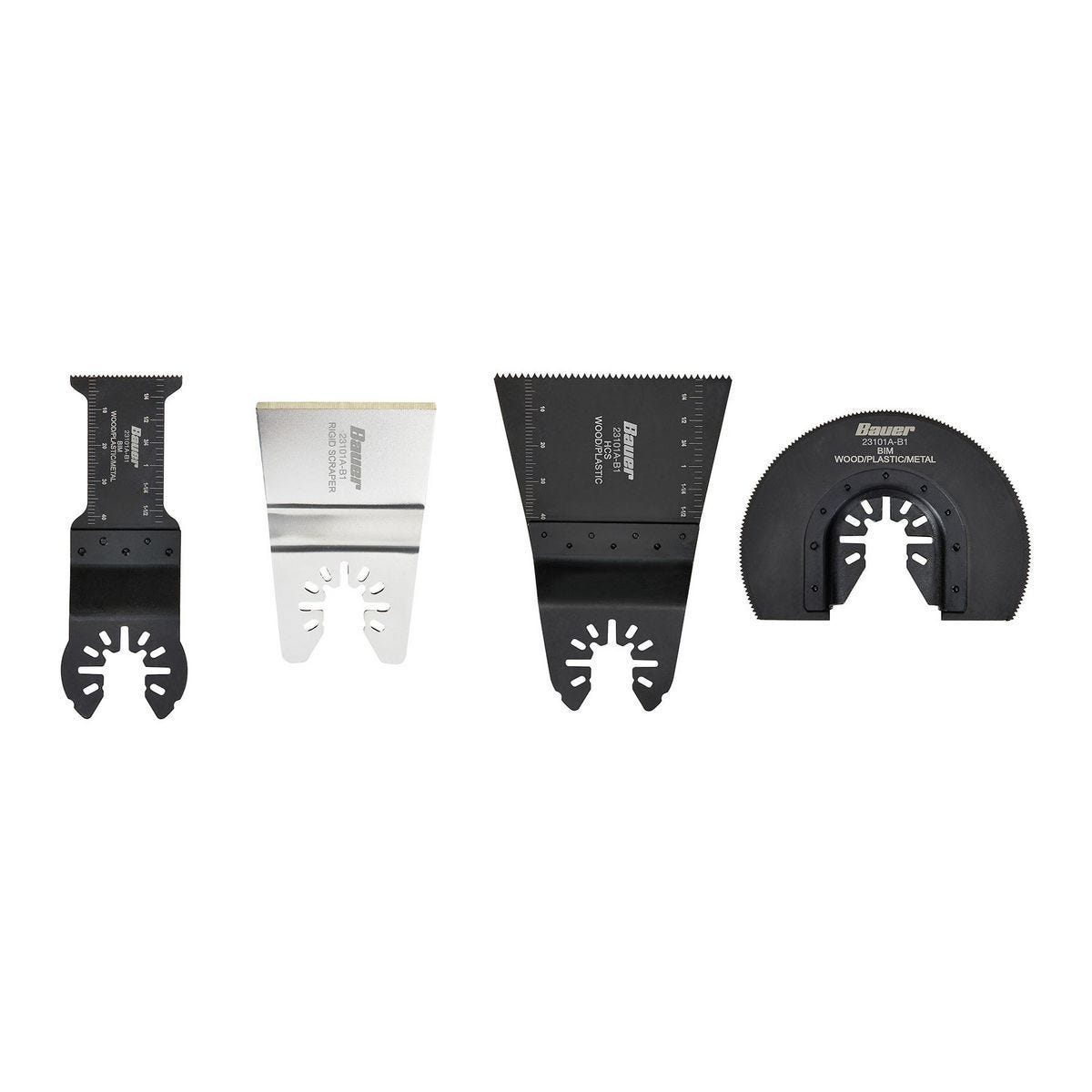 Juego de 4 hojas para herramienta oscilante multimaterial BAUER | 70722
