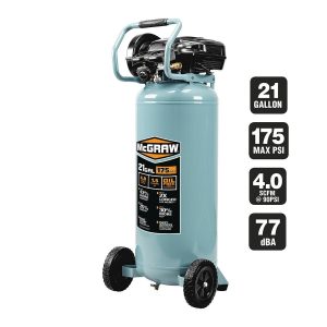 Compresor de aire vertical de 21 galones, 175 PSI, sin aceite para taller y automotriz | 64858