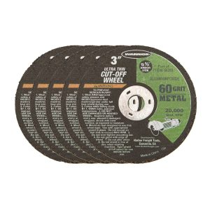 Discos de corte delgados para metal 3 pulgadas x 3/64 pulgadas x 3/8 pulgadas, paquete de 5 | 66393