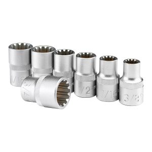 Juego de dados de estrías de 1/2 pulgada SAE, 7 piezas | 96809