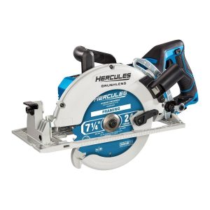 Sierra circular inalámbrica HERCULES 20V sin escobillas, 7-1/4 pulgadas, estilo worm-drive con empuñadura trasera - Solo herramienta | HCB72B-1