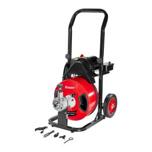 Máquina de limpieza de drenajes con alimentación automática de cable, 1/2 pulg. x 50 pies, BAUER | 22201E-B