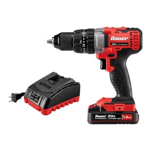 Kit de taladro percutor inalámbrico BAUER 20V, 1/2 pulgada con batería y cargador | 1792C-B1