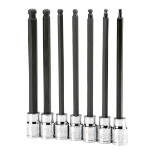 Juego de vasos hexagonales de bola de largo alcance SAE, 7 piezas, para llave de 3/8 pulgadas | 67885