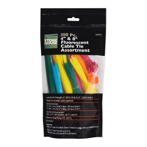 Assortment de 500 piezas de bridas fluorescentes de 4 y 8 pulgadas | 60261