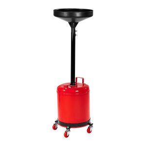 Carrito recolector de aceite de 5 galones ajustable para taller mecánico | 90582