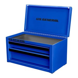 Caja de herramientas de acero mini azul U.S. GENERAL con 2 cajones | 72436