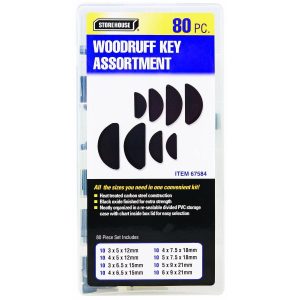 Juego de 80 piezas de chavetas woodruff para poleas y engranes | 67584