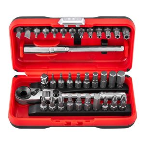 Juego de trinquete de cabeza flexible con bloqueo y brocas, 35 piezas | RXFT-35