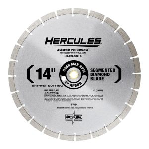 Disco de diamante segmentado HERCULES de 14 pulgadas para corte de concreto y materiales duros | HA25-BD19