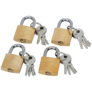Juego de 4 candados de seguridad con llaves idénticas | 97075