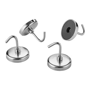 Juego de 4 ganchos magnéticos de acero con recubrimiento de zinc para uso rudo | 98502